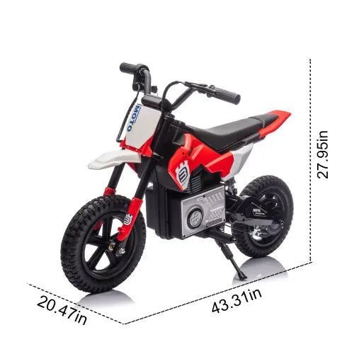 24V Kids Ride On Electric Toy Motocross Motorcycle,200W High Speed Hub Motor,Speeds 3.11-9.32MPH For Kids Aged 5-15. AXSSIBLZ