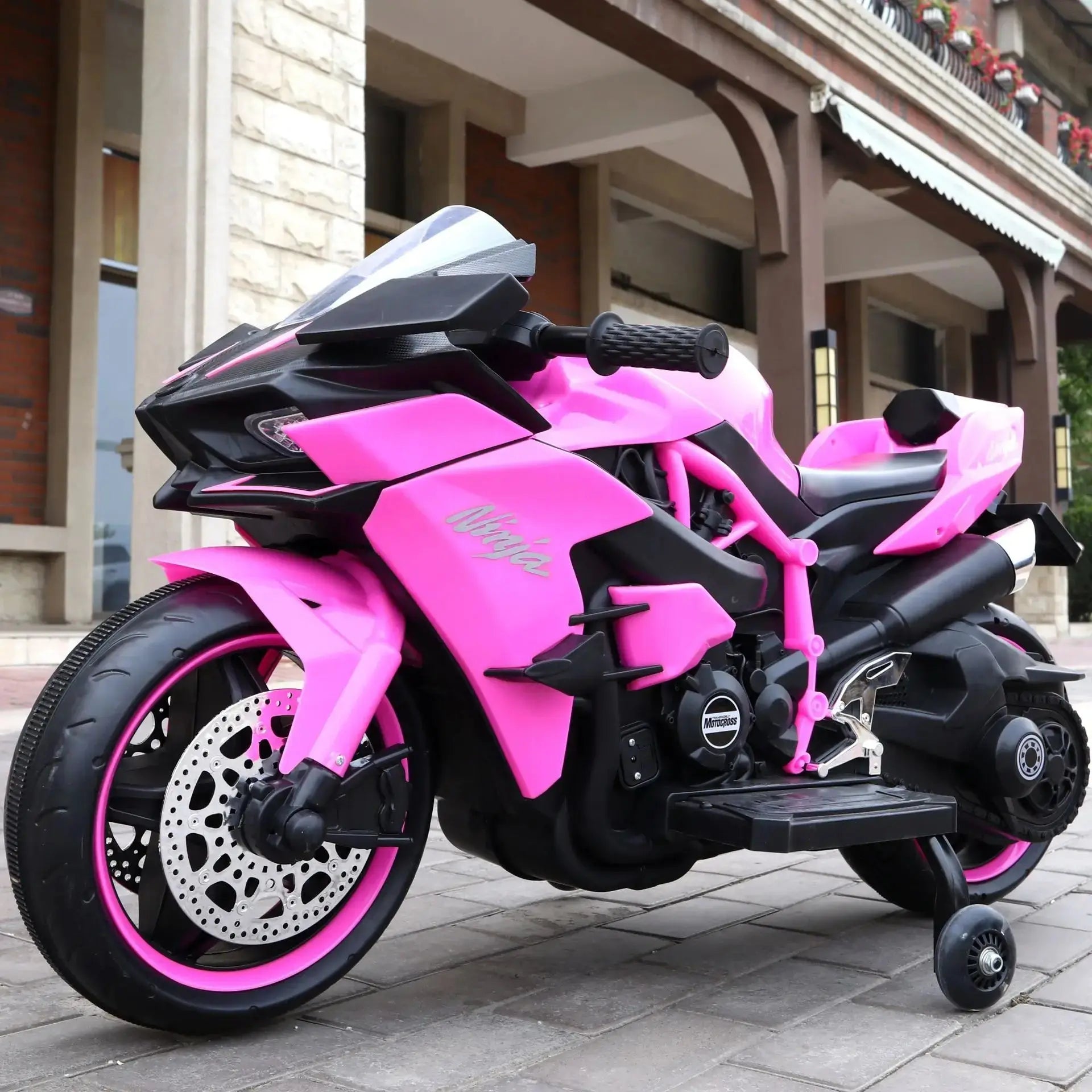 Childrens' Ninja E-Bike pink and black