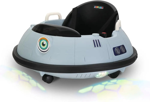 Electric Bumper Car for Kids & Toddlers, 12V Ride On UFO Bumping Toy Car Gifts, Manual and Remote Control, LED Lights, 360 Degre AXSSIBLZ