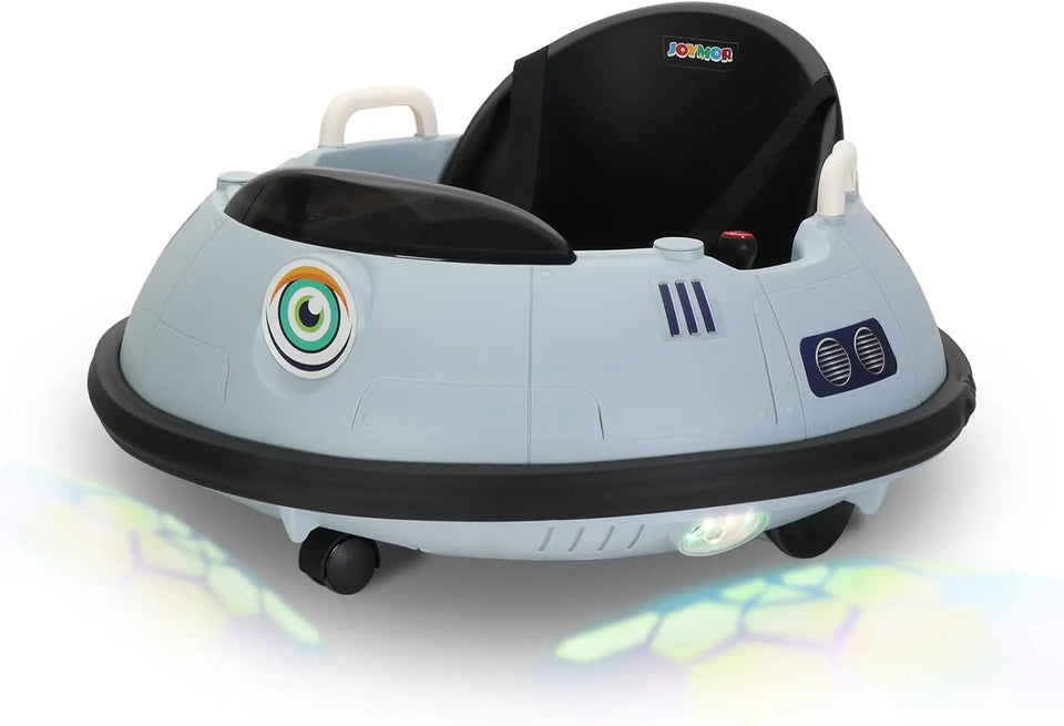 Electric Bumper Car for Kids & Toddlers, 12V Ride On UFO Bumping Toy Car Gifts, Manual and Remote Control, LED Lights, 360 Degre AXSSIBLZ