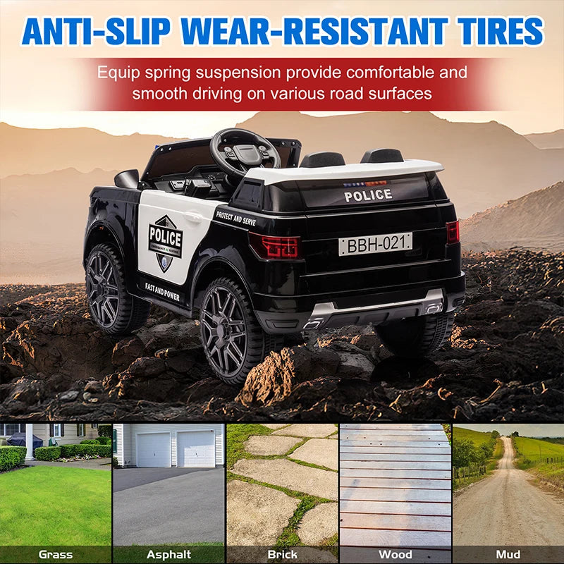 Kids Ride On Car 12V Battery Powered Electric Vehicle Power Wheel Ride on Vehicle Fire Truck for 3-8y Kids Gifts, with Megaphone AXSSIBLZ