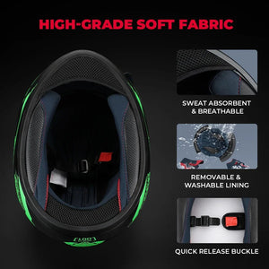 Helmets Motorcycle Personality Horn Motocross Helmet Full Face Motorbike Helmet Breathable Casco Ear Moto Helmets for Men Women AXSSIBLZ