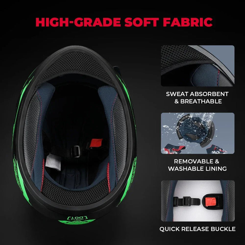Helmets Motorcycle Personality Horn Motocross Helmet Full Face Motorbike Helmet Breathable Casco Ear Moto Helmets for Men Women AXSSIBLZ