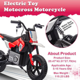 Electric Motorcycle for Kids Ages 5-15, 24V 200W Higher Speed Electric Dirt Bike, Kids Ride On Motorcycle with Rear Wheel Shock AXSSIBLZ