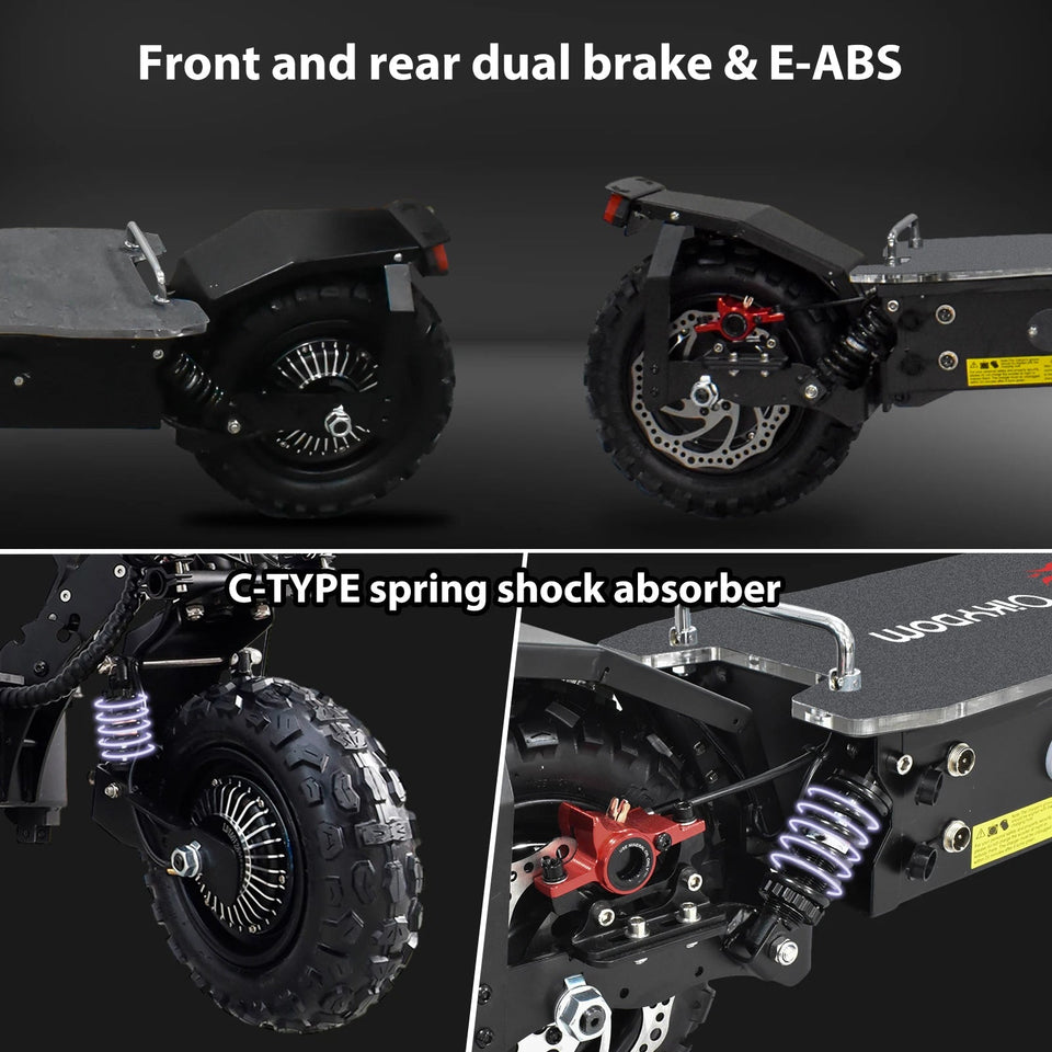 5600W Adult Electric Scooter W/Seat,Dual Motor EScooter, 3 Speed 80km/h 90kmRange,60V 27AH,11'' Heavy Duty Vacuum Off-Road Tire AXSSIBLZ