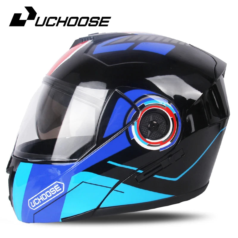 Flip-Up Motorcycle Helmet – Dual Lenses, Full Face Protection, Ideal for Riding & Motocross AXSSIBLZ