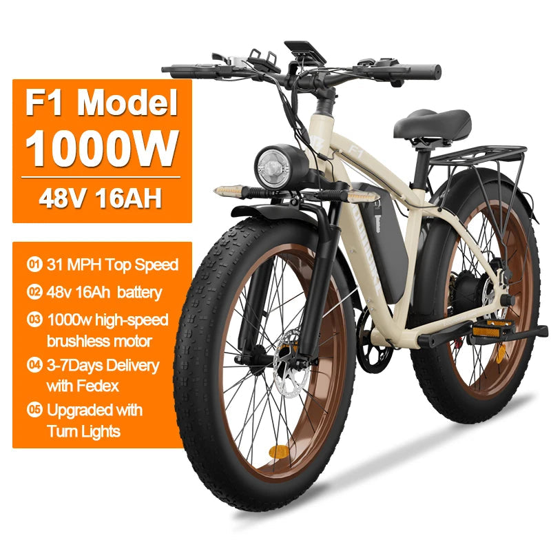 Zgeer F1 PowerMax 48V Electric Fat Tire Bike – Full Suspension, Dual Battery for Snow & Beach Adventures AXSSIBLZ