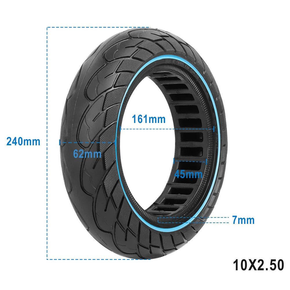 10X2.5 Tubeless Tires 60/70-6.5 Solid Tire for Ninebot Max G30 Electric Scooter 10inch Explosion-Proof Hollow Honeycomb Tyre AXSSIBLZ
