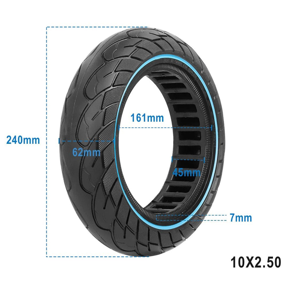 10X2.5 Tubeless Tires 60/70-6.5 Solid Tire for Ninebot Max G30 Electric Scooter 10inch Explosion-Proof Hollow Honeycomb Tyre AXSSIBLZ