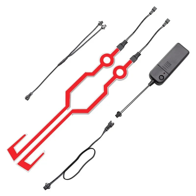 Cycling Motorcycle Helmet LED Cold Light Self-adhesive Reflective Luminous Sticker Strip Modified Waterproof Decoration AXSSIBLZ