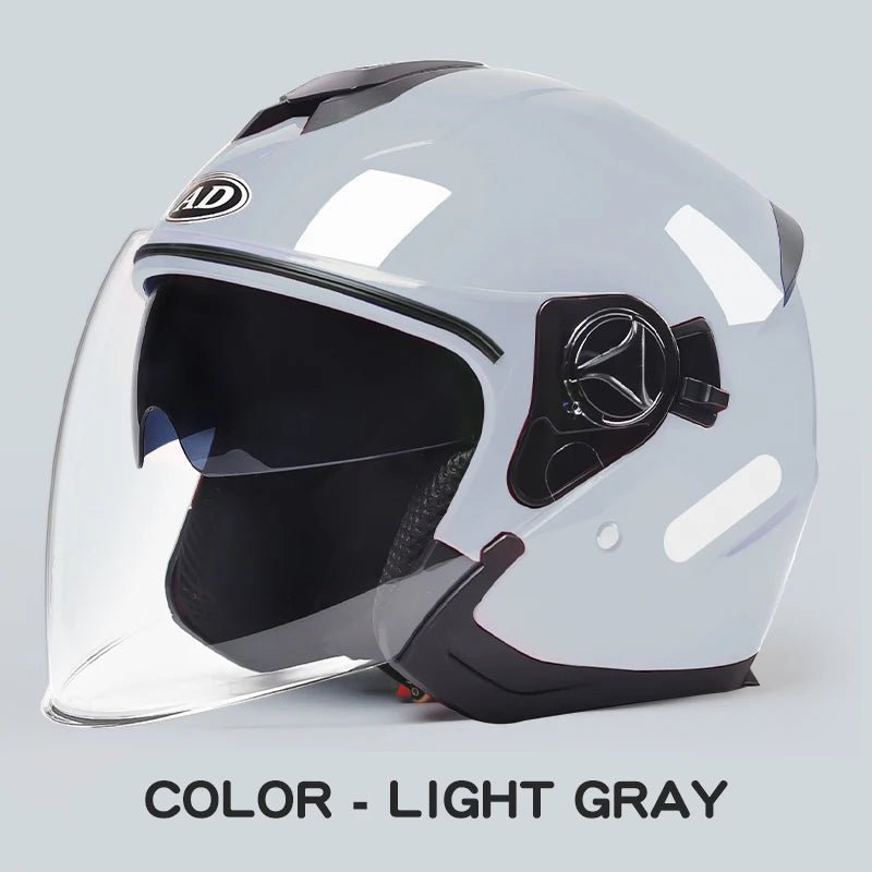 Motorcycle helmet half face double lens four seasons men's and women's motorcycle half 3/4 open face helmet  AXSSIBLZ
