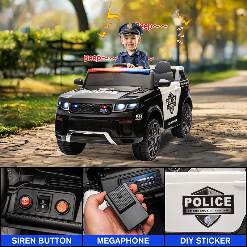 Kids Ride On Car 12V Battery Powered Electric Vehicle Power Wheel Ride on Vehicle Fire Truck for 3-8y Kids Gifts, with Megaphone AXSSIBLZ