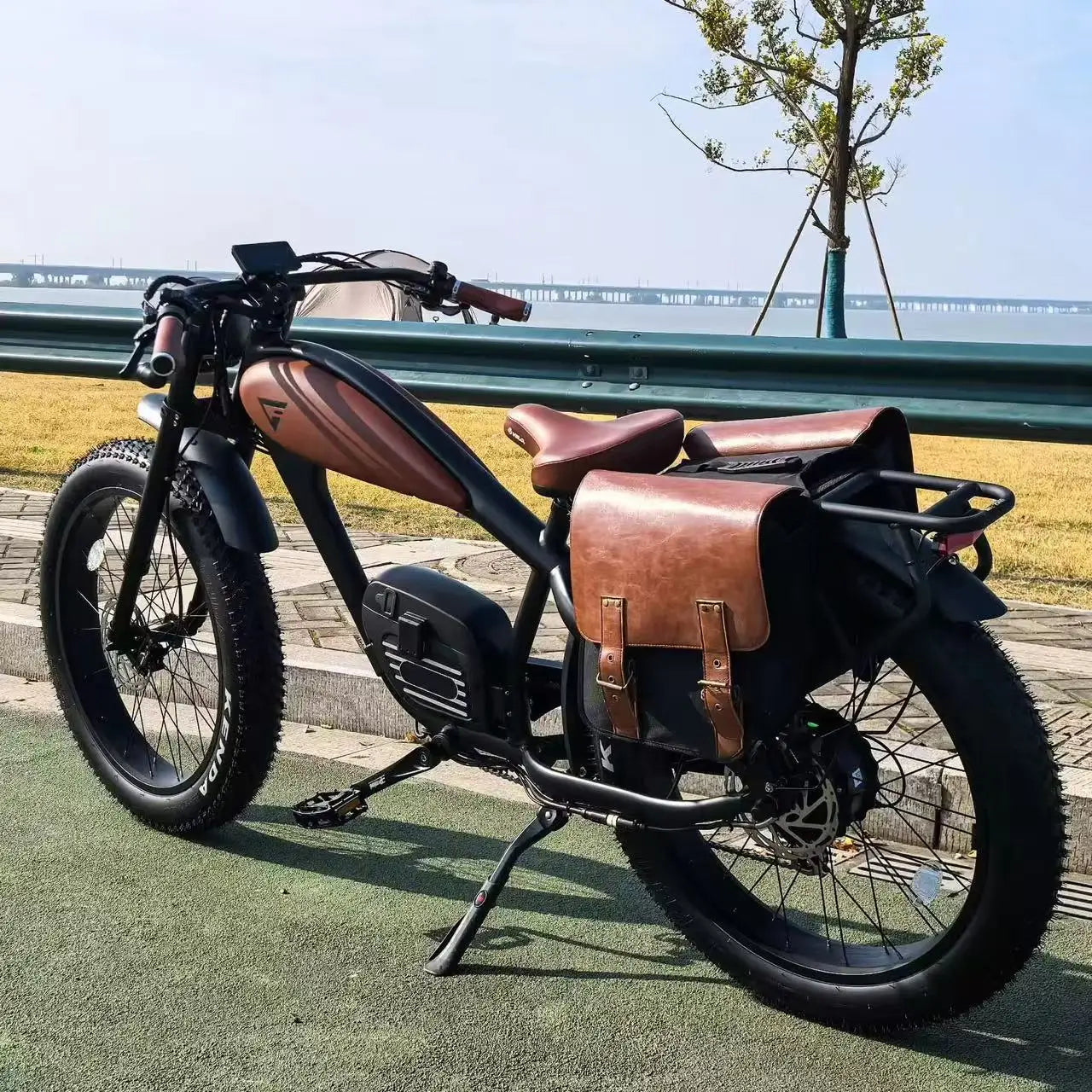 2024 BISEK 26'' Alumilloy E Bike Dual 25AH Lithium Batteries Retro Vintage Style Disc Brake Fat Tire Vintage Electric Bikecustom AXSSIBLZ