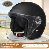 Electric Motorcycle Helmet Motor Car Scooter Bike Men Woman Open Face Half Helmet Anti-UV Safety Hat Bicycle Cap with Goggles AXSSIBLZ