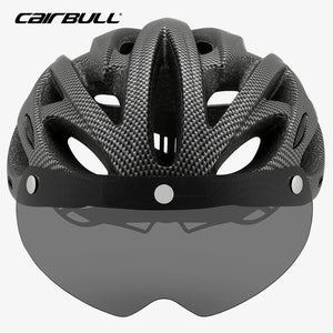 Lightweight Bicycle Helmet MTB Mountain Road Comfortable Breathable Led Safety Bike Helmets Men Women Detachable Goggles 54-62CM AXSSIBLZ