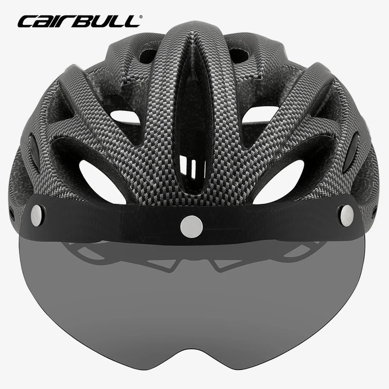 Lightweight Bicycle Helmet MTB Mountain Road Comfortable Breathable Led Safety Bike Helmets Men Women Detachable Goggles 54-62CM AXSSIBLZ