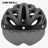 Lightweight Bicycle Helmet MTB Mountain Road Comfortable Breathable Led Safety Bike Helmets Men Women Detachable Goggles 54-62CM AXSSIBLZ