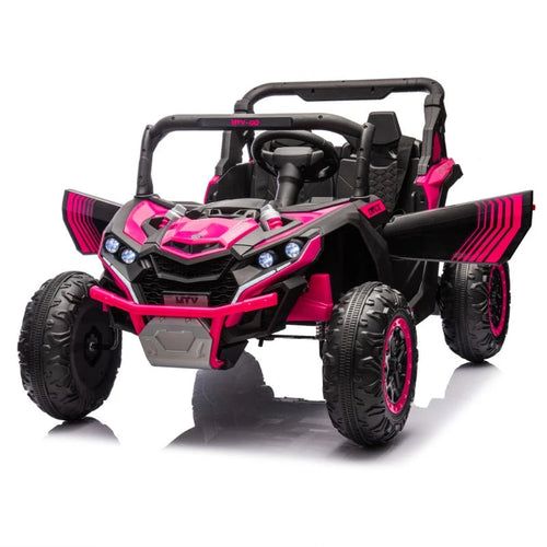 24V Two-Seater Kids Ride On UTV W/Parents Remote Control,Four-Wheel Suspension,Anti-collision bar,Music,Bluetooth for Kids 3+. AXSSIBLZ