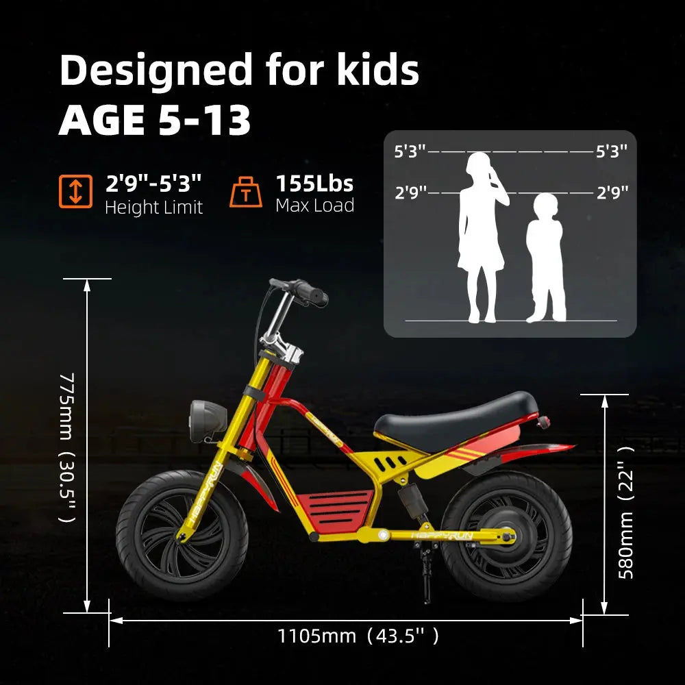 Kids G50 Electric Ride On Bike 300W Motor w/ Safety Power Cut Off Switch - AXSSIBLZ