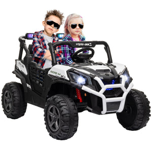 2 Seater 24V Electric Car for Kids with Remote Control, White AXSSIBLZ