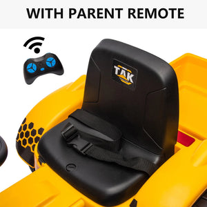 12V Kids Ride on Tractor Electric Excavator Battery Powered Motorized Car for Kids Ages 3-6, with , Detachable Trailer AXSSIBLZ