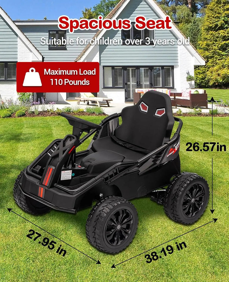 24V Ride On Truck Car, Electric Utv Car with Remote Control, 4 Shock Absorbers, Safety Belt, 16'' Wide Seat, Music, 4WD Power AXSSIBLZ