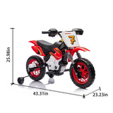 12V Kids Ride On Electric Toy Motorcycle,Rear suspensionTwist Grip Throttle,Slow Start,Removable training wheels,Indie music box AXSSIBLZ