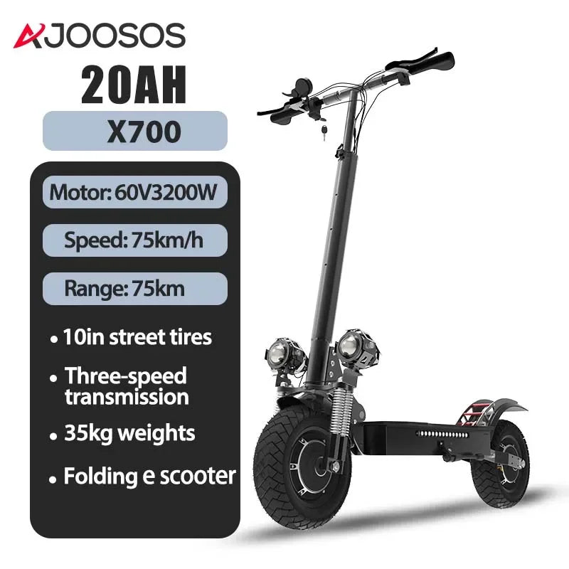 AJOOSOS 2024 X60 X700 X500 Electric Scooter 2400W-5600W Dual Motor Electric Scooters Adults Removable Seat Patinete Eléctricos AXSSIBLZ