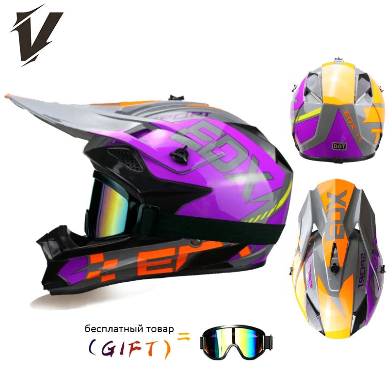 VGV 166 Rally helmets extremely breathable adaptable independent goggles anti-stifling no pressure on the head DOT/ECE certified AXSSIBLZ