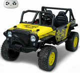 24V 5AH 2 Seater Power Wheels 4WD Kids' Electric Vehicles UTV Ride On Car Spring Absorbers, Wireless Bluetooth (Bright Yellow) AXSSIBLZ