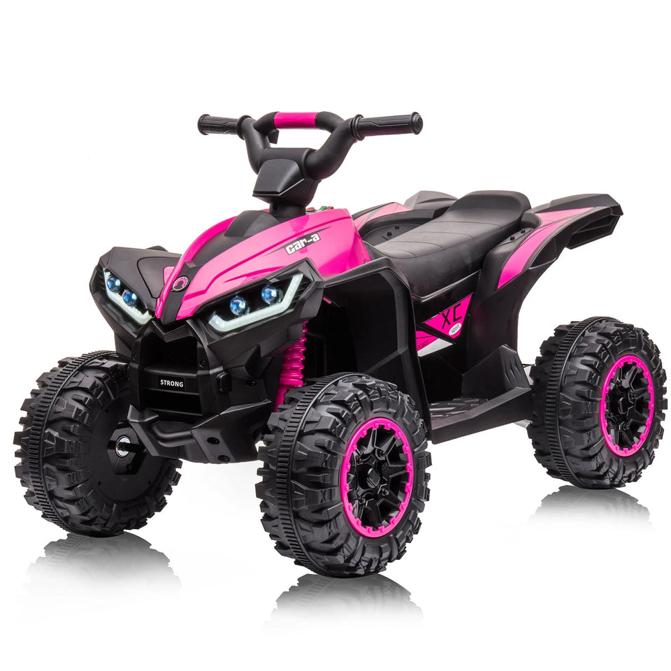 12V Kids Ride on ATV Quad 2x35W Powerful 4-Wheeler Electric Vehicle with Parent Control, Spring Suspension,LED Lights,AUX Port AXSSIBLZ