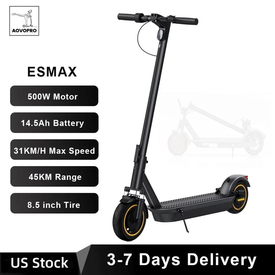 AOVOPRO Ledpad ESMAX Electric Scooter 500W 40km/h Adult APP Smart Shock-absorbing Anti-skid Foldable Portable Electric Scooter AXSSIBLZ