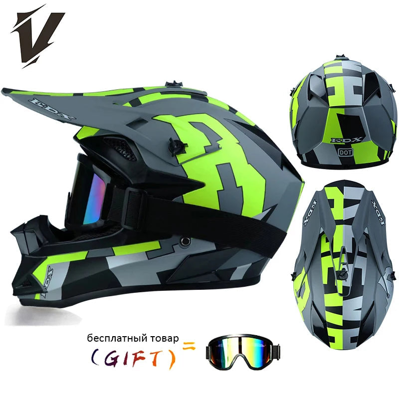 VGV 166 Rally helmets extremely breathable adaptable independent goggles anti-stifling no pressure on the head DOT/ECE certified AXSSIBLZ