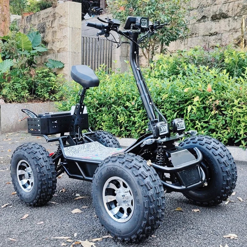 Unisex 8000W Off-Road Electric Scooter Popular 60V 60Ah Foldable ATV for Adults Four-Wheel Scooter with Optional Seat AXSSIBLZ