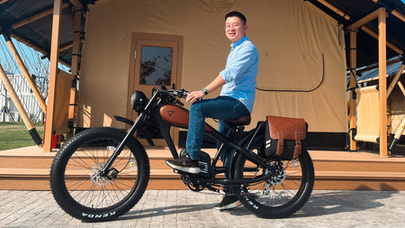 2024 BISEK 26'' Alumilloy E Bike Dual 25AH Lithium Batteries Retro Vintage Style Disc Brake Fat Tire Vintage Electric Bikecustom AXSSIBLZ