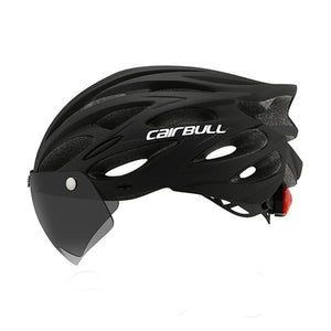 Lightweight Bicycle Helmet MTB Mountain Road Comfortable Breathable Led Safety Bike Helmets Men Women Detachable Goggles 54-62CM AXSSIBLZ