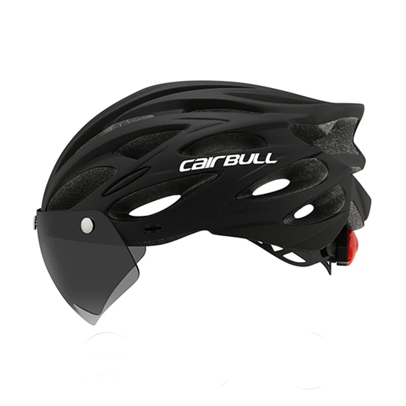 Lightweight Bicycle Helmet MTB Mountain Road Comfortable Breathable Led Safety Bike Helmets Men Women Detachable Goggles 54-62CM AXSSIBLZ