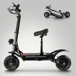 50Mph Fast Electric Scooter with Seat for Adults Load 440lbs 6000W Powerful Dual Motor Hydraulic Suspension Electric Scooter AXSSIBLZ