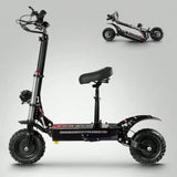 50Mph Fast Electric Scooter with Seat for Adults Load 440lbs 6000W Powerful Dual Motor Hydraulic Suspension Electric Scooter AXSSIBLZ