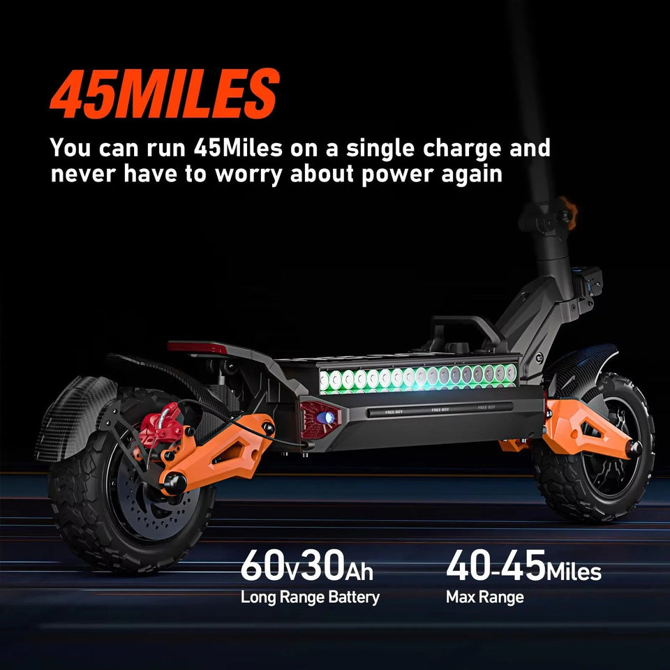 Dual Motor Adult Dual Shock-Absorbing Electric Scooter Long Endurance Double Rocker Arm Commuter Off-Road E-Scooter AXSSIBLZ