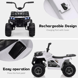 12V Kids Ride On Electric ATV, Ride Car Toy with Bluetooth Audio,High/Low Speed, LED Headlights, Battery Indicator & Radio AXSSIBLZ