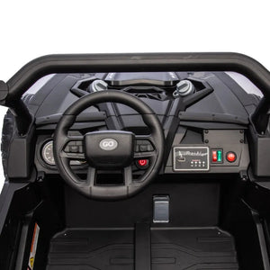 24V Two-Seater Kids Ride On UTV,Anti-collision bar,Storage space,Music,USB,Bluetooth,Volume control,for Kids 3+. AXSSIBLZ