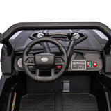 24V Two-Seater Kids Ride On UTV,Anti-collision bar,Storage space,Music,USB,Bluetooth,Volume control,for Kids 3+. AXSSIBLZ