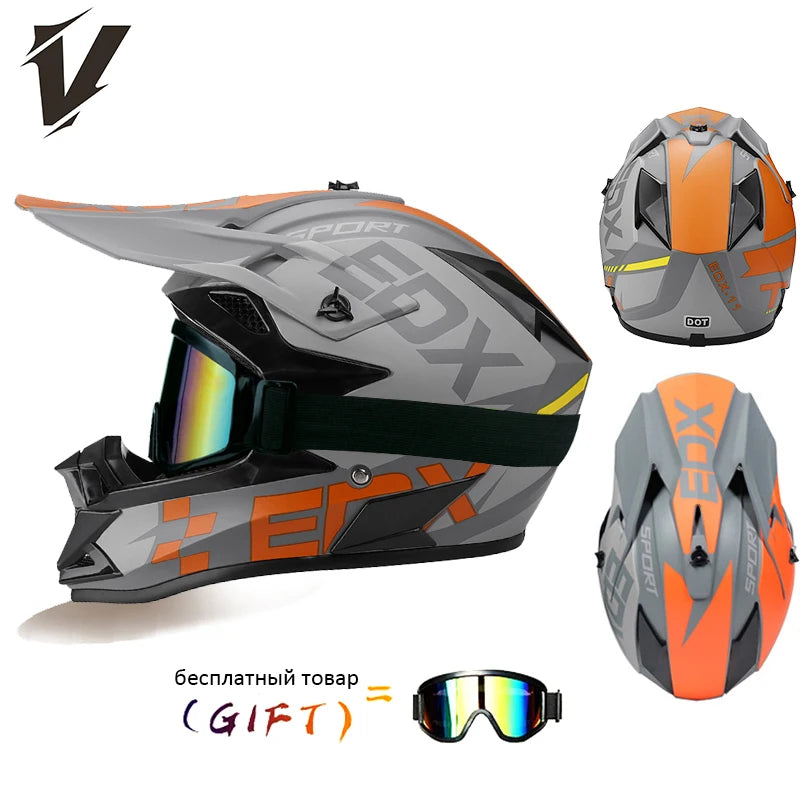 VGV 166 Rally helmets extremely breathable adaptable independent goggles anti-stifling no pressure on the head DOT/ECE certified AXSSIBLZ