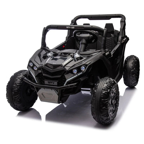 24V Two-Seater Kids Ride On UTV,Anti-collision bar,Storage space,Music,USB,Bluetooth,Volume control,for Kids 3+. AXSSIBLZ