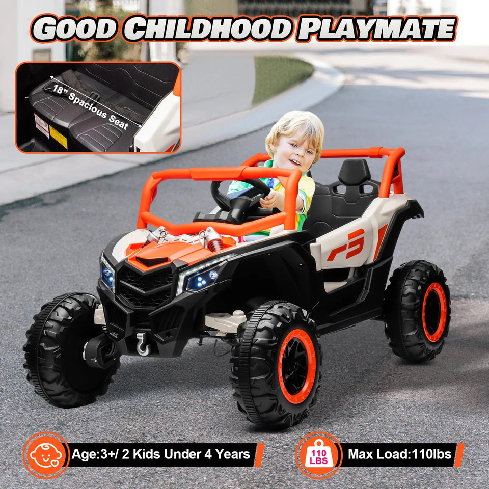 24V Ride On Car for Kids w/Remote Control, JOYRACER Battery Powered Off-Road UTV, 4x150W Motors,4 Shock Absorbers, 4.5 Mph Max S AXSSIBLZ