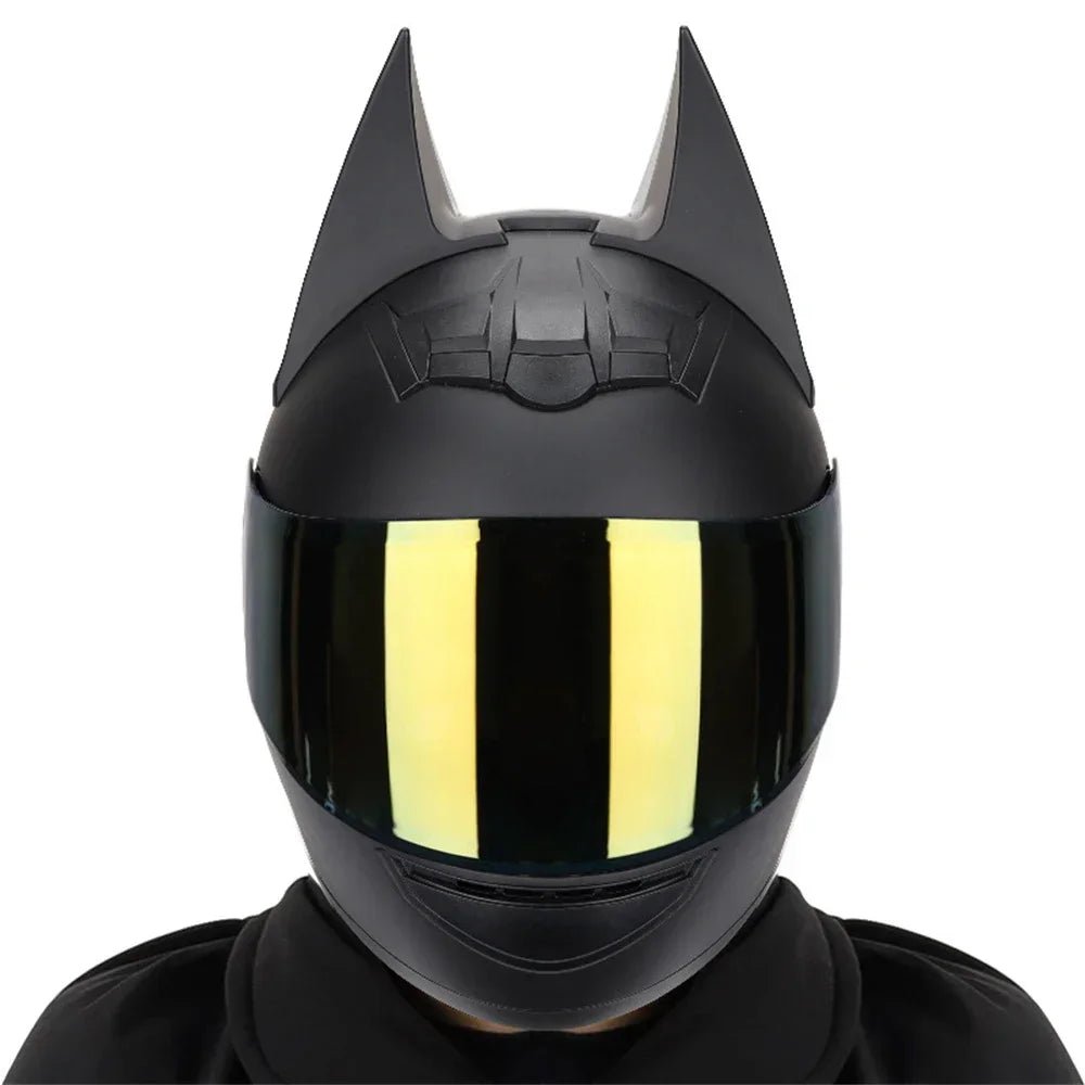 Motorcycle Helmet Full Face Bat Ears For Man Detachable Horns Summer Breathable Motorcross Racing MotorBike Safety Moto Helmets AXSSIBLZ