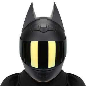 Motorcycle Helmet Full Face Bat Ears For Man Detachable Horns Summer Breathable Motorcross Racing MotorBike Safety Moto Helmets AXSSIBLZ