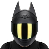 Motorcycle Helmet Full Face Bat Ears For Man Detachable Horns Summer Breathable Motorcross Racing MotorBike Safety Moto Helmets AXSSIBLZ