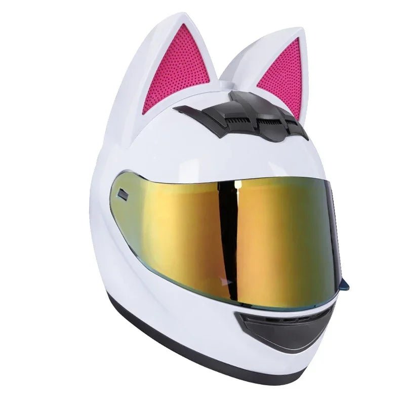 Motorcycle Helmet Detachable Full Face DOT Certification Safety Cat Ears Moto Helmets For Women Breathable Soft Comfort Lining AXSSIBLZ